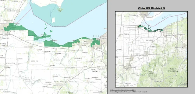 The 9th congressional district in Ohio